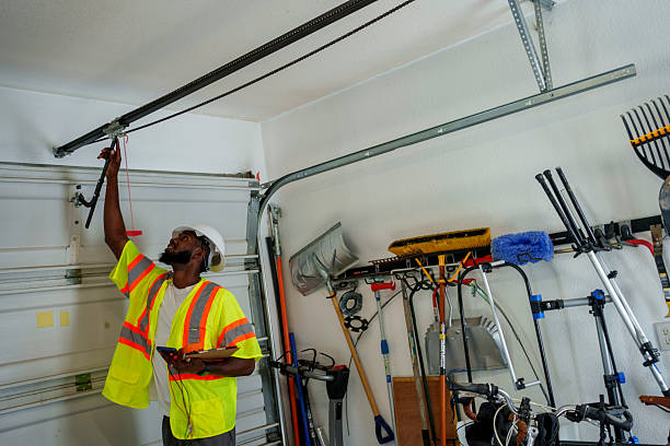 Professional Garage Door Panel Replacement technician working in Marshall County County, OK